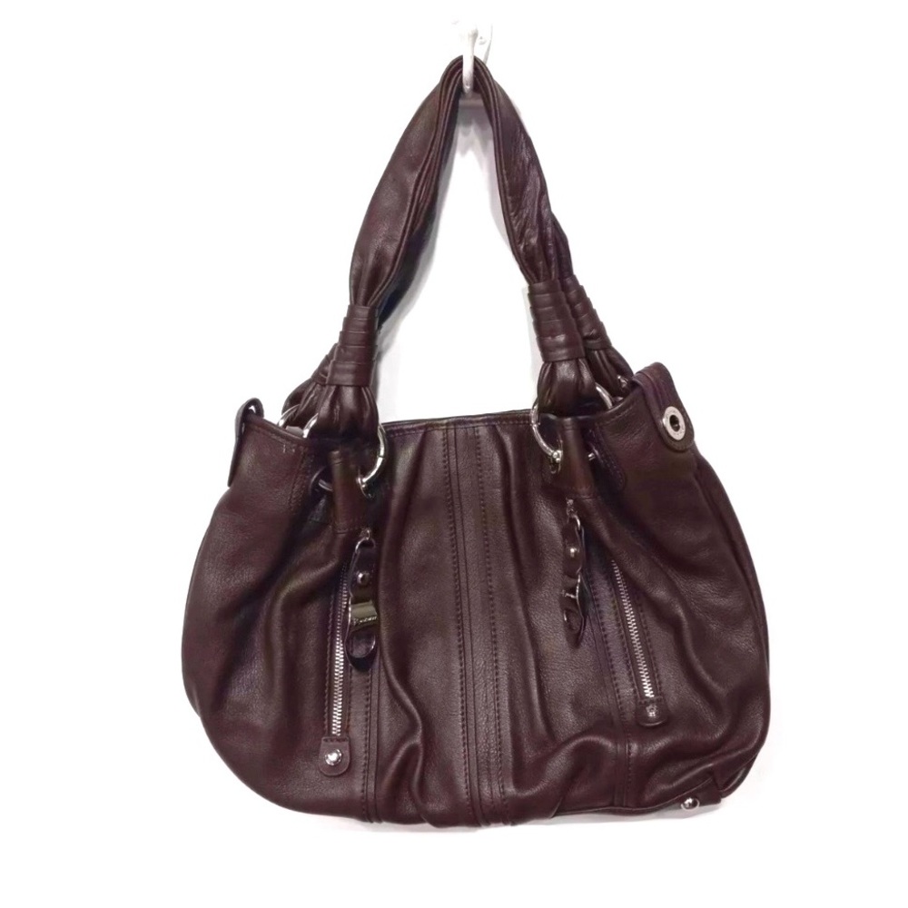 B Makowski Espresso Leather Shoulder Bag